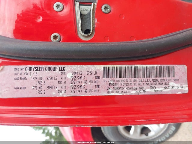 2011 Ram Ram 1500 St მანქანა იყიდება აუქციონზე, vin: 1D7RB1GP1BS560553, აუქციონის ნომერი: 44886400