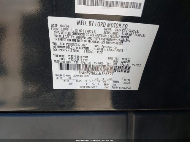Продажа на аукционе авто 2014 Ford Taurus Sel, vin: 1FAHP2H85EG178897, номер лота: 44886413