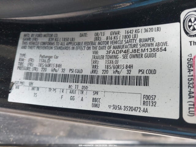 Ford FIESTA SE 2014 3FADP4EJ8EM138854 Image 9
