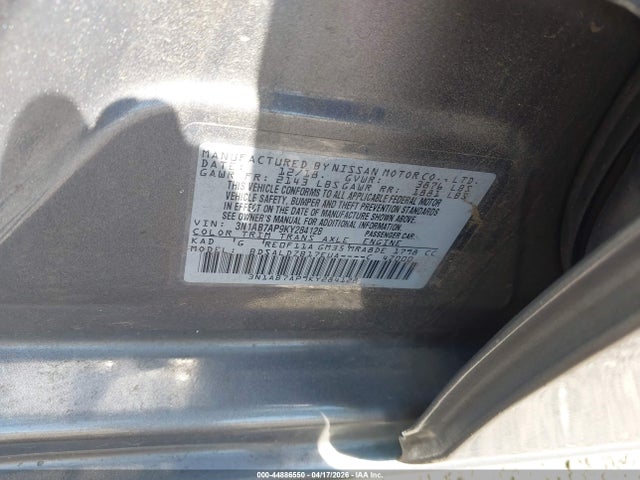 Aukcja sprzedaży 2019 Nissan Sentra Sv, vin: 3N1AB7AP9KY284128, numer aukcji: 44886550