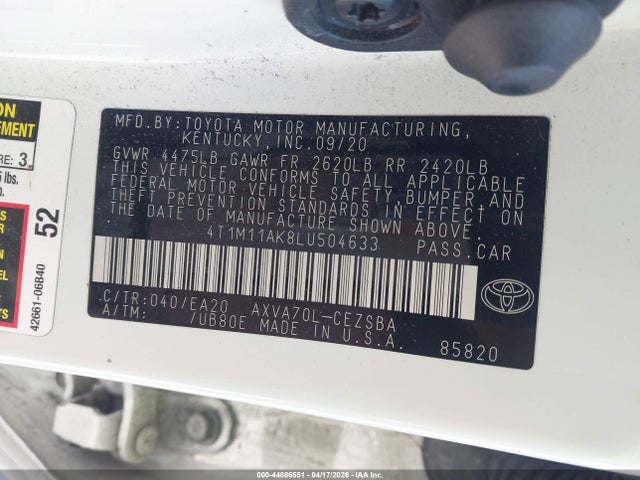4T1M11AK8LU504633 Toyota CAMRY SE