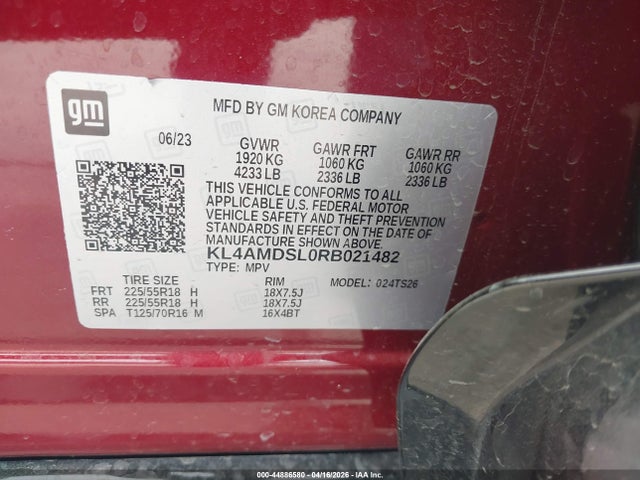 Aukcja sprzedaży 2024 Buick Encore Gx Sport Touring Fwd, vin: KL4AMDSL0RB021482, numer aukcji: 44886580