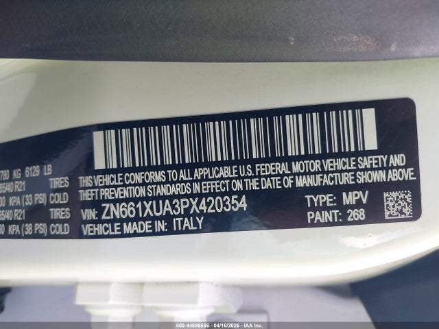 Продаж на аукціоні авто 2023 Maserati Levante Gt, vin: ZN661XUA3PX420354, номер лоту: 44886586