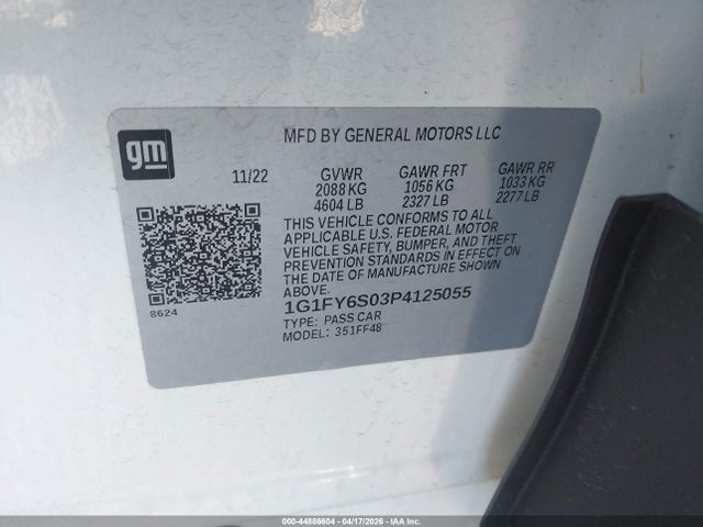Продаж на аукціоні авто 2023 Chevrolet Bolt Euv Fwd Lt, vin: 1G1FY6S03P4125055, номер лоту: 44886604