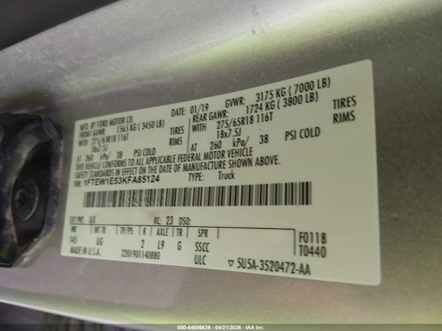 Ford F-150 Xlt 2019 1FTEW1E53KFA85124 Image 9
