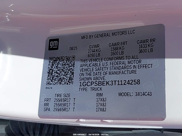 1GCPSBEK3T1124258 Chevrolet Colorado Wt
