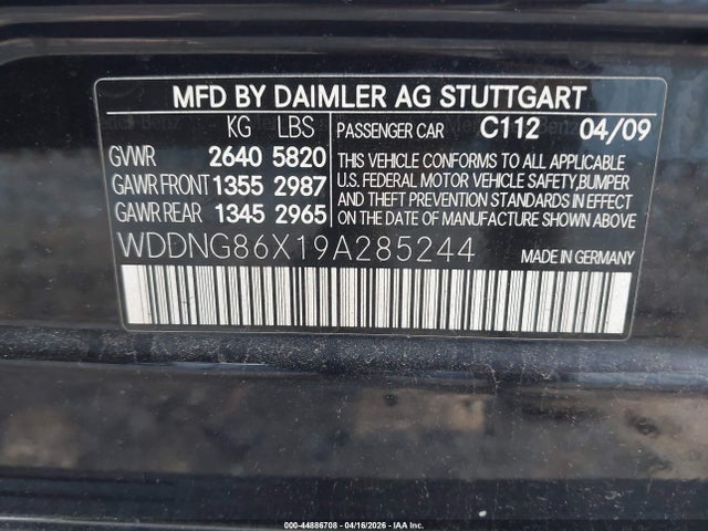 2009 MERCEDES-BENZ S 550 WDDNG86X19A285244 Photo 8