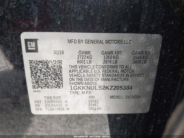 GMC Acadia Slt-1 2019 1GKKNULS2KZ205384 Image 9