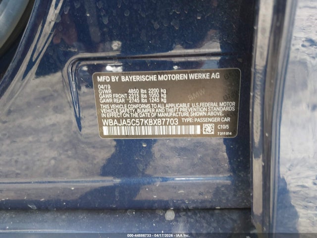 WBAJA5C57KBX87703 BMW 530I