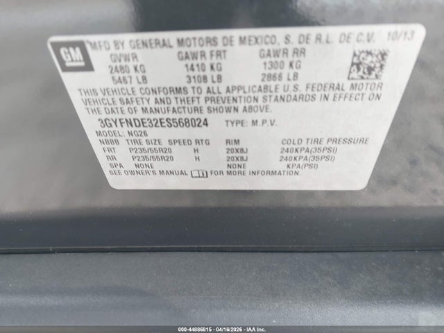 Cadillac Srx Premium Collection 2014 3GYFNDE32ES568024 Image 9