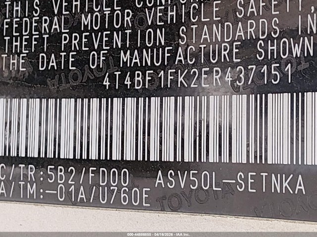 Toyota CAMRY LE 2014 4T4BF1FK2ER437151 Image 9
