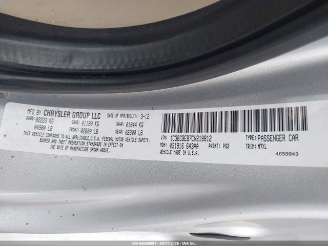 Aukcja sprzedaży 2012 Chrysler 200 Touring, vin: 1C3BCBEB7CN218812, numer aukcji: 44886901