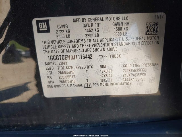 1GCGTCEN0J1176442 Chevrolet Colorado Lt