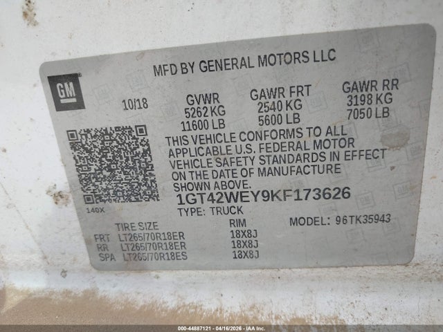 Продаж на аукціоні авто 2019 Gmc Sierra 3500hd Denali, vin: 1GT42WEY9KF173626, номер лоту: 44887121