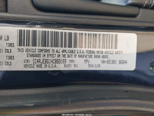 2017 JEEP GRAND CHEROKEE 1C4RJEBG1HC893169 Photo 8