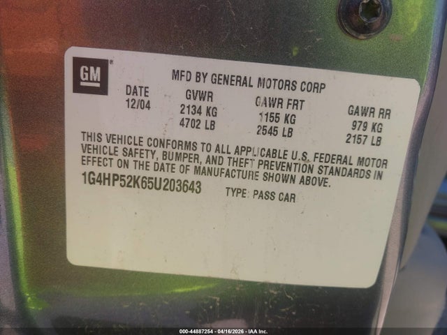 2005 BUICK LESABRE 1G4HP52K65U203643 Photo 8