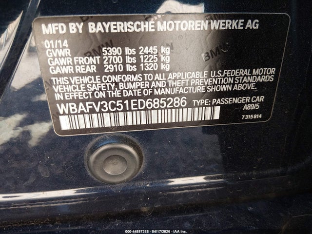 WBAFV3C51ED685286 BMW 535d Xdrive