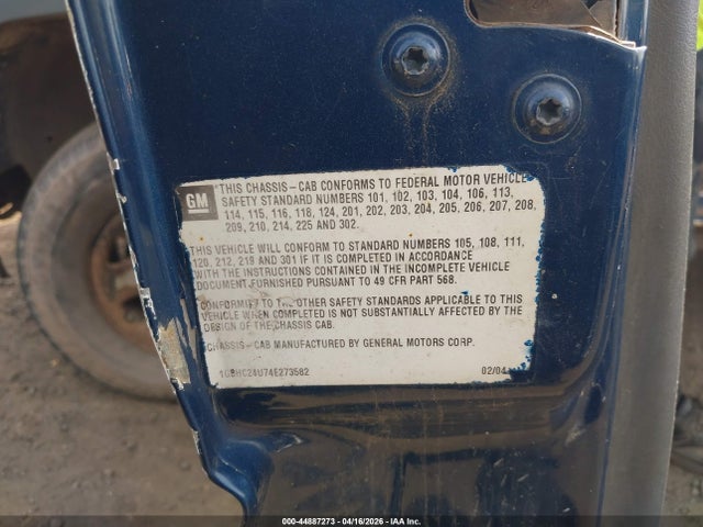 44887273 :رقم المزاد ، 1GBHC24U74E273582 vin ، 2004 Chevrolet Silverado 2500hd Work Truck مزاد بيع