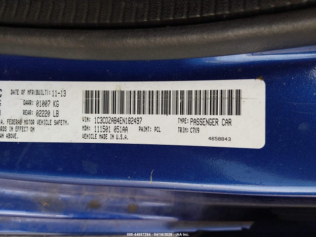 2014 Dodge Avenger Se მანქანა იყიდება აუქციონზე, vin: 1C3CDZAB4EN182497, აუქციონის ნომერი: 44887294