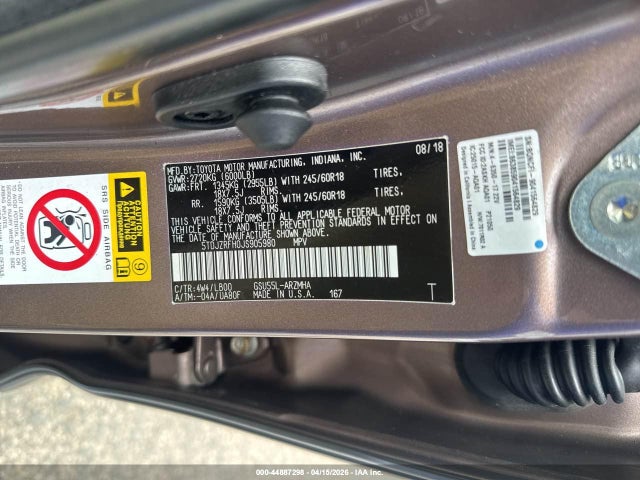 2018 TOYOTA HIGHLANDER 5TDJZRFH0JS905980 Photo 8