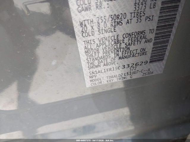 Aukcja sprzedaży 2025 Infiniti Qx60 Luxe, vin: 5N1AL1FR1SC332629, numer aukcji: 44887370