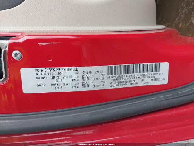 Aukcja sprzedaży 2015 Dodge Grand Caravan American Value Pkg, vin: 2C4RDGBGXFR558855, numer aukcji: 44887383