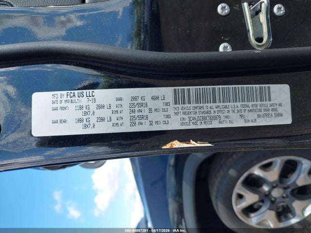 Aukcja sprzedaży 2019 Jeep Compass Limited 4x4, vin: 3C4NJDCB6KT826879, numer aukcji: 44887391