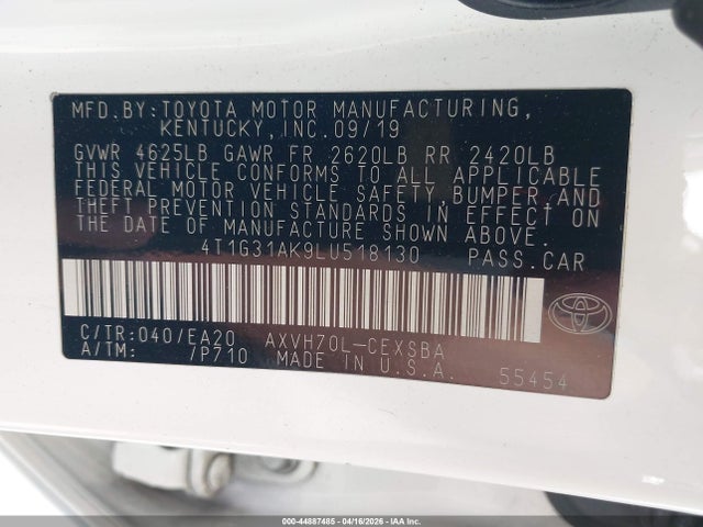 4T1G31AK9LU518130 Toyota Camry Se Hybrid