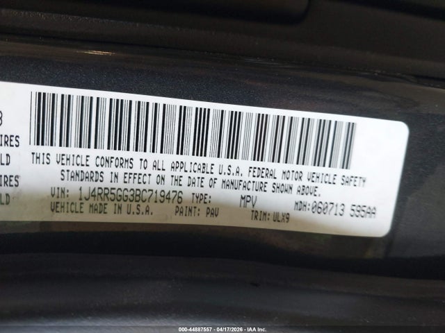 Aukcja sprzedaży 2011 Jeep Grand Cherokee Limited, vin: 1J4RR5GG3BC719476, numer aukcji: 44887557