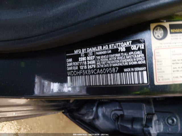 Aukcja sprzedaży 2012 Mercedes-benz E 350, vin: WDDHF5KB9CA609587, numer aukcji: 44887632