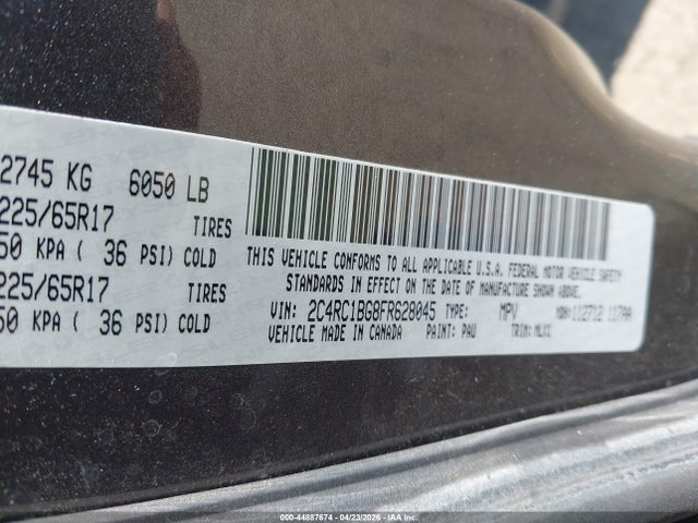 2C4RC1BG8FR628045 Chrysler Town &amp; Country Touring