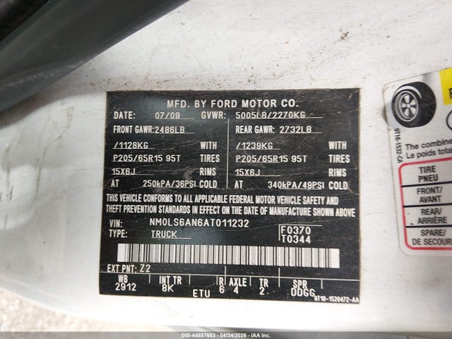 Aukcja sprzedaży 2010 Ford Transit Connect Xl, vin: NM0LS6AN6AT011232, numer aukcji: 44887683