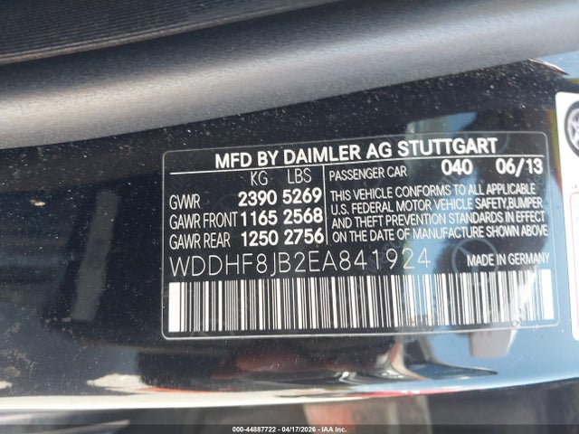 Aukcja sprzedaży 2014 Mercedes-benz E 350 4matic, vin: WDDHF8JB2EA841924, numer aukcji: 44887722