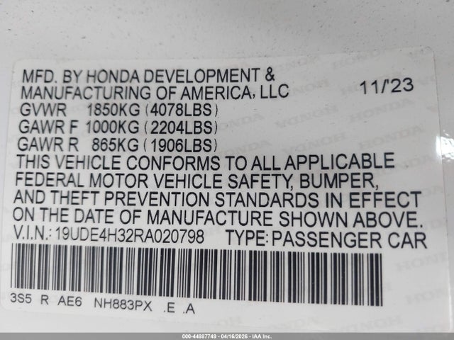19UDE4H32RA020798 Acura Integra A-spec