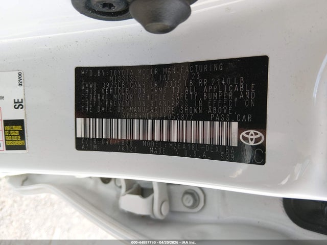 Aukcja sprzedaży 2023 Toyota Corolla Le, vin: 5YFB4MDE3PP052877, numer aukcji: 44887790