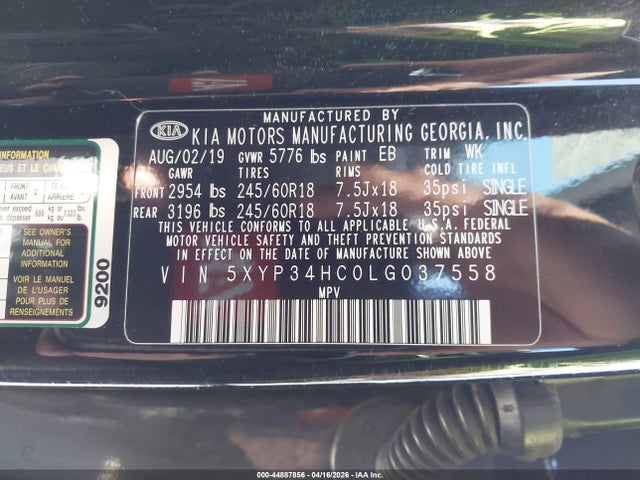 5XYP34HC0LG037558 KIA Telluride Ex