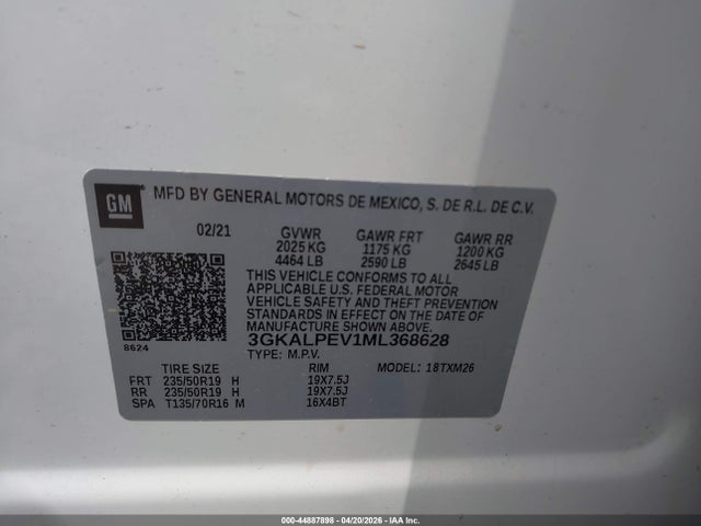 Продажа на аукционе авто 2021 Gmc Terrain Fwd Slt, vin: 3GKALPEV1ML368628, номер лота: 44887898