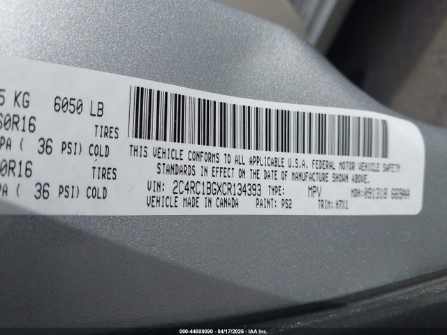 Продажа на аукционе авто 2012 Chrysler Town & Country Touring, vin: 2C4RC1BGXCR134393, номер лота: 44888090