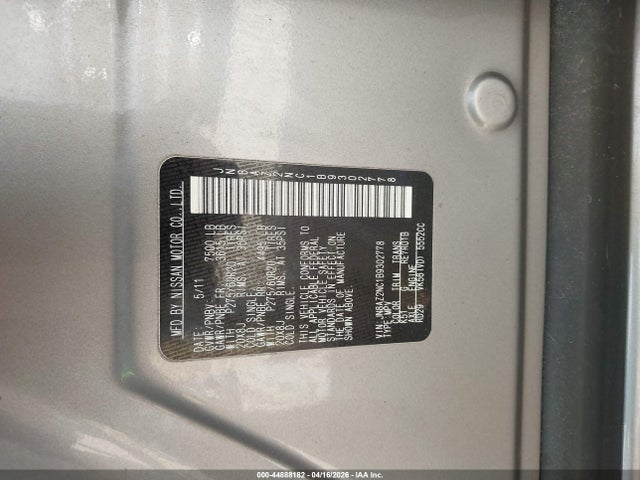 Aukcja sprzedaży 2011 Infiniti Qx56, vin: JN8AZ2NC1B9302778, numer aukcji: 44888182