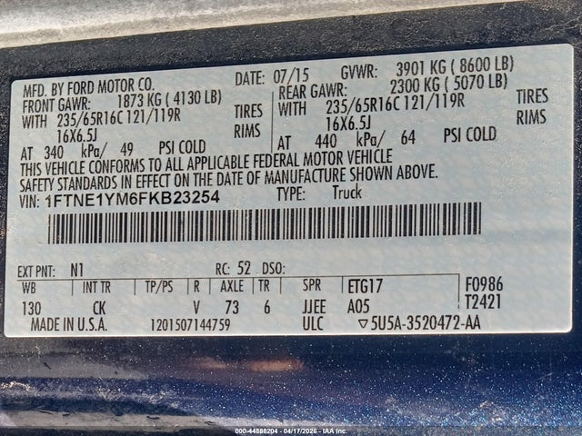 1FTNE1YM6FKB23254 Ford Transit-150