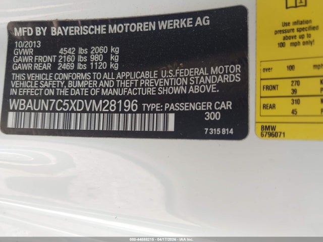 Продажа на аукционе авто 2013 Bmw 135i, vin: WBAUN7C5XDVM28196, номер лота: 44888215