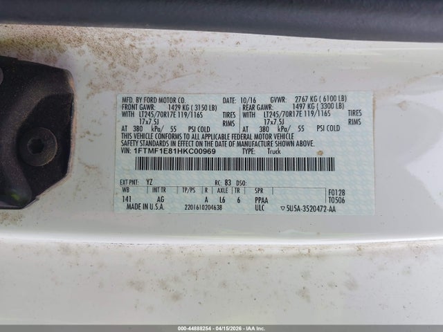 1FTMF1E81HKC00969 Ford F-150 Xl