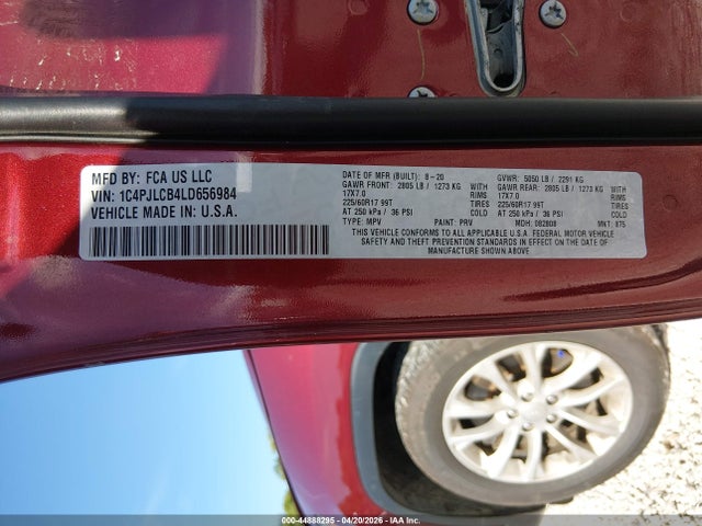 Aukcja sprzedaży 2020 Jeep Cherokee Latitude Fwd, vin: 1C4PJLCB4LD656984, numer aukcji: 44888295