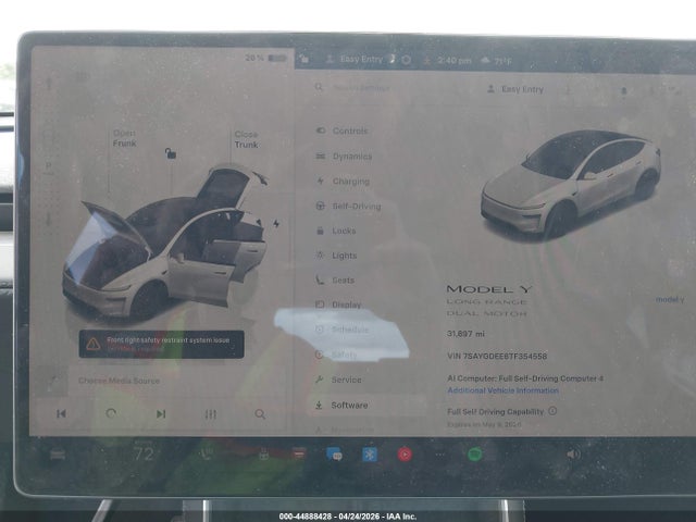 2026 Tesla Model Y All-wheel Drive/long Range Launch Series/premium All-wheel Drive მანქანა იყიდება აუქციონზე, vin: 7SAYGDEE6TF354558, აუქციონის ნომერი: 44888428