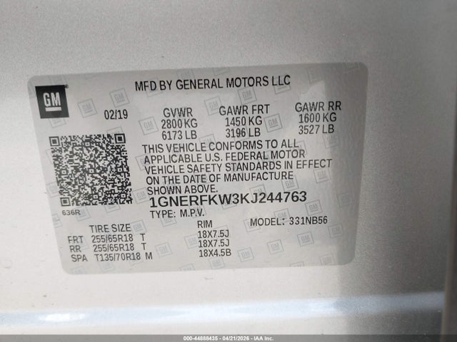 1GNERFKW3KJ244763 Chevrolet Traverse Ls