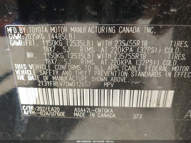 2013 TOYOTA RAV4 2T3YFREV7DW012657 Photo 8