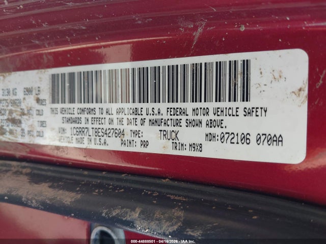 Aukcja sprzedaży 2014 Ram 1500 Lone Star, vin: 1C6RR7LT8ES427604, numer aukcji: 44888501