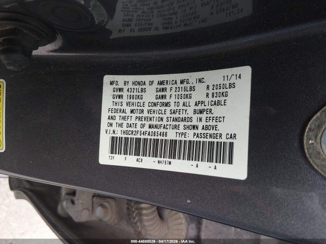 1HGCR2F54FA065486 Honda Accord Sport