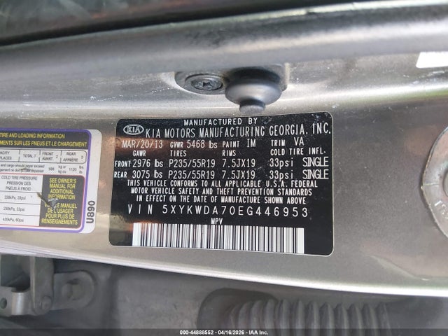 2014 KIA SORENTO 5XYKWDA70EG446953 Photo 8