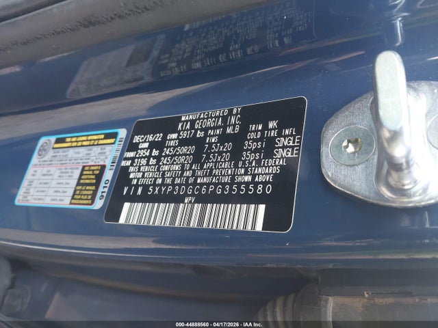 Aukcja sprzedaży 2023 Kia Telluride Ex X-line, vin: 5XYP3DGC6PG355580, numer aukcji: 44888560